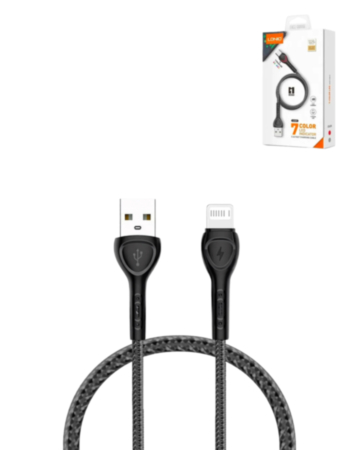 LDNIO LS481 USB A-L Non-MFI Fast Charging Data Cable (GRAY) (3ft) (12W) (Only Ground Shipping)