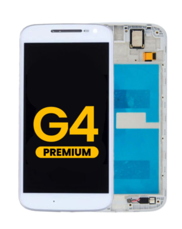 LCD Assembly with Frame for Motorola Moto G4 (XT1625) (WHITE) (Premium)