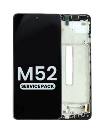 OLED Assembly with Frame for Galaxy M52 5G (M526 / 2021) (BLACK) (Service Pack)
