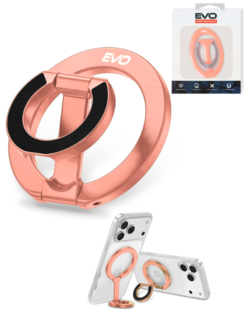 EVO FlexRing Magnetic Phone Holder with Kickstand Support & Wireless Charging (GOLD) (Only Ground Shipping)