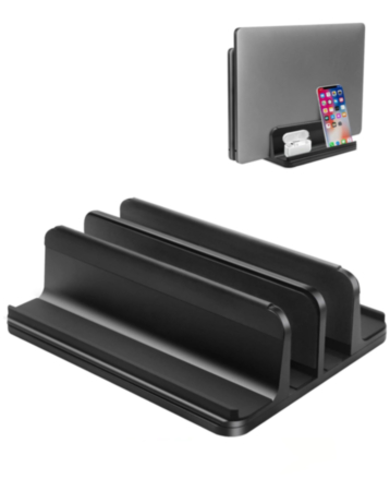 Aluminum Vertical Laptop Stand for Laptops / Tablets / Smartphones (BLACK) (Only Ground Shipping)