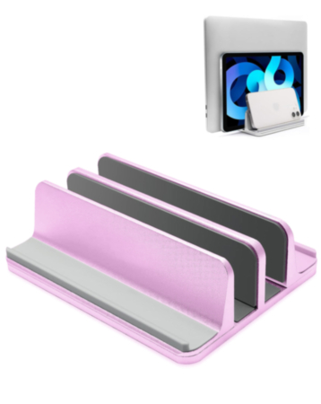 Aluminum Vertical Laptop Stand for Laptops / Tablets / Smartphones (PINK) (Only Ground Shipping)