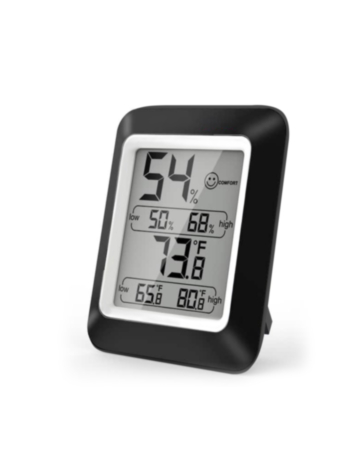 Electronic Digital Thermometer and Hygrometer Clock (BLACK) (Only Ground Shipping)