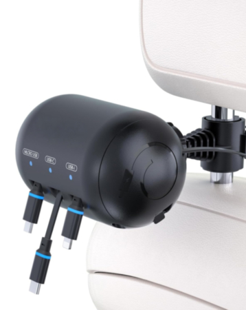 Head-Rest Located Car Charger for Uber / Lyft Users (10w outlet) (Only Ground Shipping)