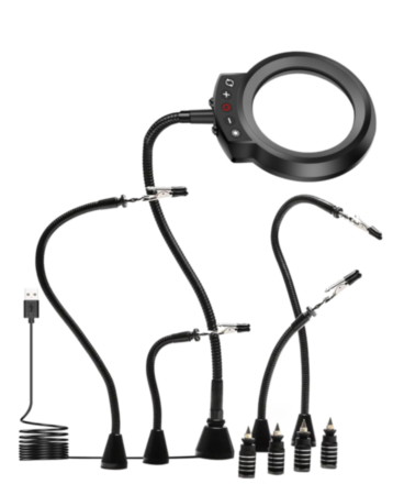 Magnetic Helping Hands Soldering Station 5X Magnifying Lamp Large Base (Only Ground Shipping)