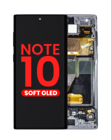 Order the OLED Assembly with Frame for Galaxy Note 10 N970 in Aura Black, Aftermarket OLED.