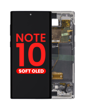 Purchase the OLED Assembly with Frame for Galaxy Note 10 N970 in Aura Glow, Aftermarket OLED.
