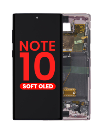 Purchase the OLED Assembly with Frame for Galaxy Note 10 N970 in Aura Pink, Aftermarket OLED.