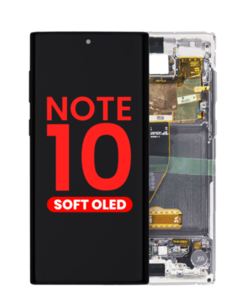 Grab wholesale deals on the OLED Assembly with Frame for Galaxy Note 10 N970 in Aura White, Aftermarket OLED.