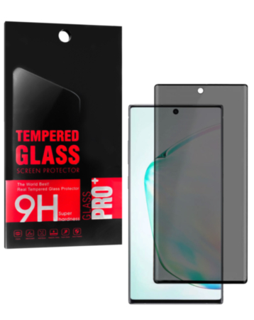 Privacy Tempered Glass for Galaxy Note 10 Plus (Case Friendly / 3D Curved / Anti-Spy / 1 Piece)