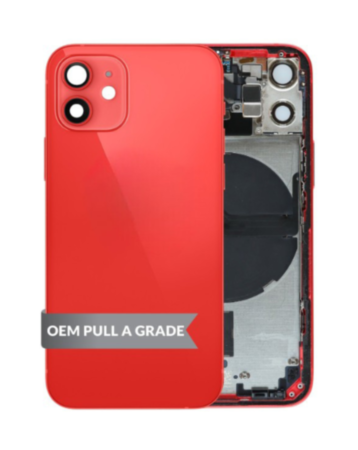 Back Housing Frame with Small Components Pre-Installed for iPhone 12 Mini (RED) (OEM Pull A Grade)