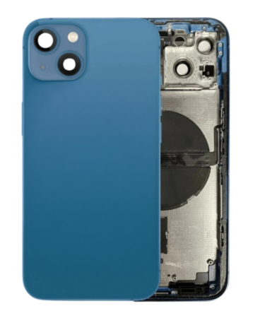 Back Housing Frame with Small Components Pre-Installed for iPhone 13 (BLUE) (US Version) (OEM Pull B Grade)