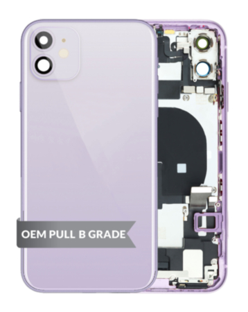 Back Housing Frame with Charging Port Flex & Small Parts for iPhone 11 (PURPLE) (OEM Pull B Grade)