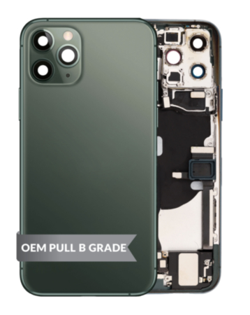 Back Housing Frame with Charging Port Flex & Small Parts for iPhone 11 Pro (MIDNIGHT GREEN) (OEM Pull B Grade)