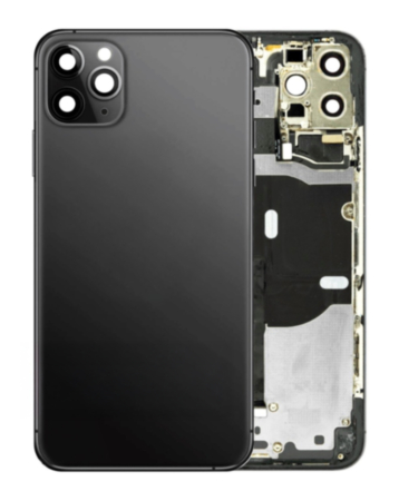 Back Housing Frame with Small Components Pre-Installed for iPhone 11 Pro Max (SPACE GRAY) (OEM Pull B Grade)