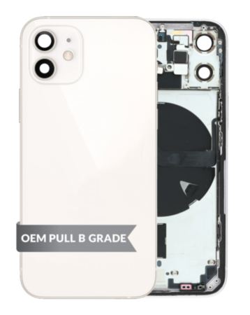 Housing Frame with Small Parts Pre-Installed for iPhone 12 Mini (International) (WHITE) (OEM Pull B Grade)