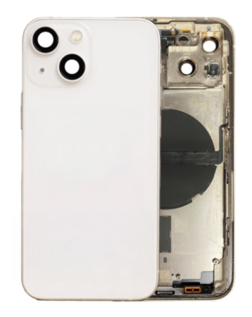 Back Housing Frame (STARLIGHT) (US Version) (OEM Pull B Grade) with Small Components Pre-Installed for iPhone 13