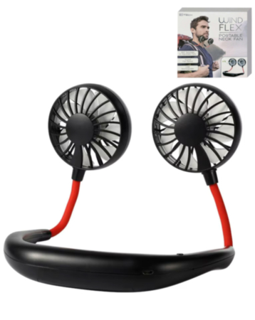 WINDFLEX Portable Neck Fan - BLACK (Only Ground Shipping)