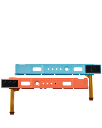 Plastic Rail (Right + Left) with Flex Cable for Nintendo Switch 2 (Blue / Orange)