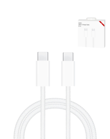 USB C-C Fast Braided Charging Cable for Macbooks/ iPhone / iPads Series (6ft) (240W) (Oem) (Only Ground Shipping)