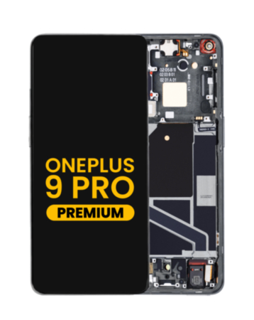 OLED Assembly with Frame for OnePlus 9 Pro (Not Compatible with Verizon 5G UW Model) (BLACK) (Premium)