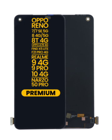 OLED Assembly without Frame for OPPO Reno 7 SE 5G/Find X5 Lite/F21 Pro 4G/Reno 7/Reno 8 4G/5G/Reno 8T 4G/Realme 9 4G/Realme 10 4G/Realme 9 Pro/Narzo 50 Pro/A78 4G (Premium) (International Version)
