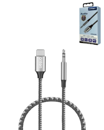 Onten USB-C to Aux Cable (GRAY) (3ft) (Only Ground Shipping)