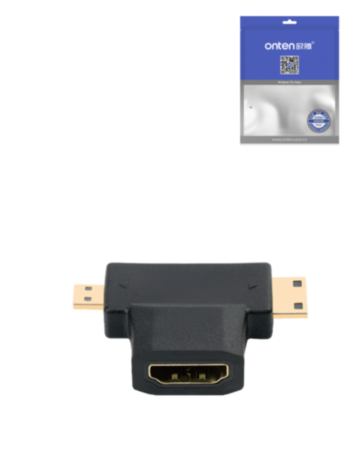 Onten 2in1 Adapter for (Mini HDMI + Micro HDMI) (Only Ground Shipping)