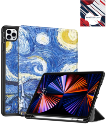 Old Style Notebook Design Case - Starry Night for iPad Air 13 2024 / Pro 12.9 (3rd / 4th / 5th / 6th) (Only Ground Shipping)