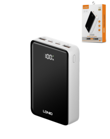 LDNIO PQ22 Power Bank with Digital Display (BLACK / WHITE) (20000 mAh / 22.5W) (Only Ground Shipping)
