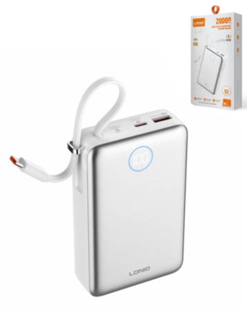 LDNIO PQ44 Power Bank (WHITE) (20000 mAh) (Only Ground Shipping)