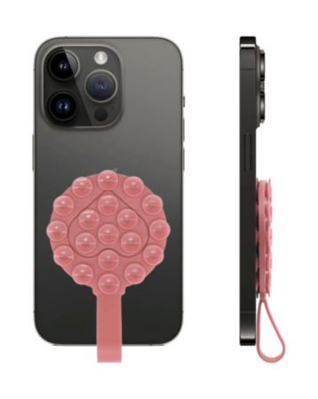 Silicone Suction Phone Holder with Handle Suitable - LIGHT PINK (Only Ground Shipping)