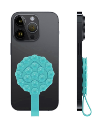 Silicone Suction Phone Holder with Handle Suitable - TEAL (Only Ground Shipping)