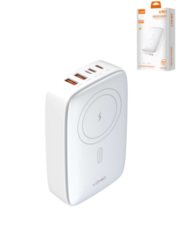 LDNIO Q4010 2x USB A+ 2x USB C Desktop + Wireles Charger (140W) (SILVER) (Only Ground Shipping)