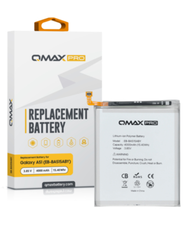 QMAX Pro Replacement Battery for Galaxy A51 (A515) (4000 mAh) (EB-BA515ABY) (Only Ground Shipping)