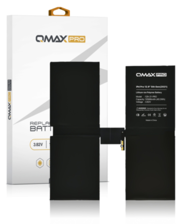 QMAX Replacement Battery for iPad Pro 12.9 (5th Gen / 2021) / (6th Gen (2022) (10556 mAh) (Only Ground Shipping)