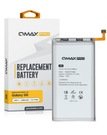 QMAX Pro Replacement Battery for Galaxy S10 (3300 mAh) (EB-BG973ABU) (Only Ground Shipping)