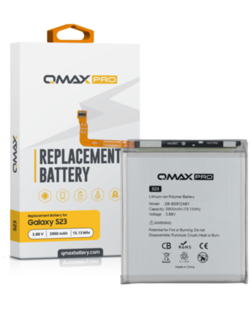 QMAX Pro Replacement Battery for Galaxy S23 (S911) (3900 mAh) (EB-BS912ABY) (Only Ground Shipping)