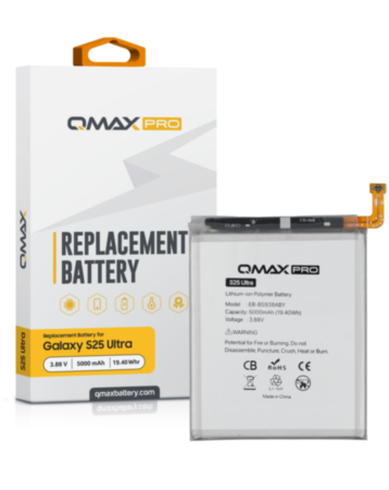 QMAX Pro Replacement Battery for Galaxy S25 Ultra (S938) (5000 mAh) (EB-BS938ABY) (Only Ground Shipping)