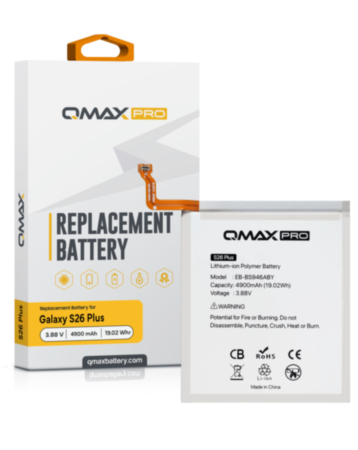 QMAX Pro Replacement Battery for Galaxy S26 Plus (S947) (4900 mAh) (EB-BS946ABY) (Only Ground Shipping)