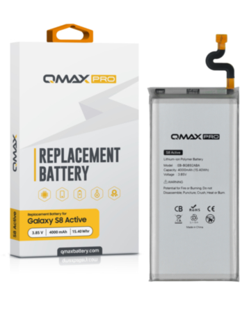 QMAX Pro Replacement Battery for Galaxy S8 Active (4000 mAh) (EB-BG892ABA) (Only Ground Shipping)