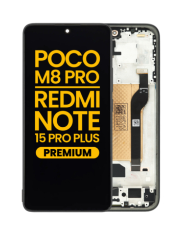 OLED Assembly with Frame for Xiaomi Poco M8 Pro 5G / Redmi Note 15 Pro+ 5G (BLACK) (Premium)