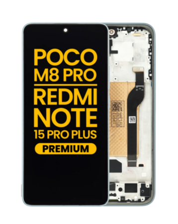 OLED Assembly with Frame for Xiaomi Poco M8 Pro 5G / Redmi Note 15 Pro+ 5G (GLACIER BLUE) (Premium)