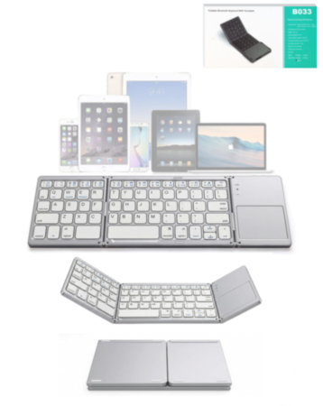 63 Keys Foldable Bluetooth Keyboard with Touchpad (SILVER) (Only Ground Shipping)