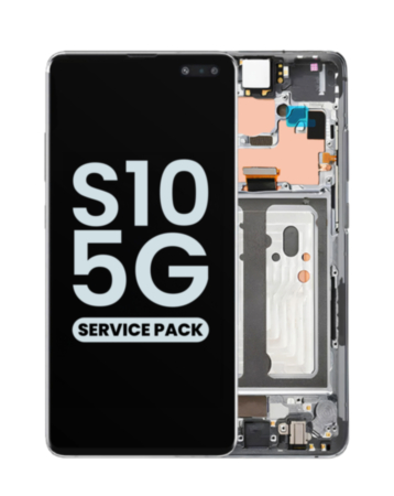 OLED Assembly with Frame for Galaxy S10 5G (G977) (MAJESTIC PRISM BLACK) (Service Pack)