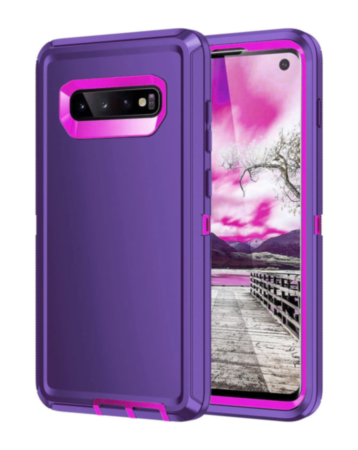 Heavy Duty Case for Galaxy S10E (DARK PURPLE & HOT PINK) (Only Ground Shipping)