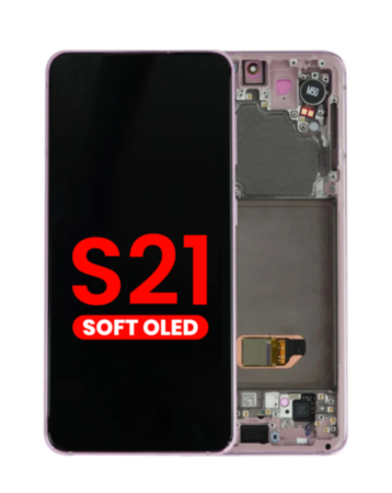 OLED Assembly with Frame for Galaxy S21 (G991) (Phantom Violet) (Aftermarket Plus Soft)