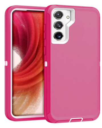 Heavy Duty Case for Galaxy S23 (LIGHT PINK & WHITE) (Only Ground Shipping)