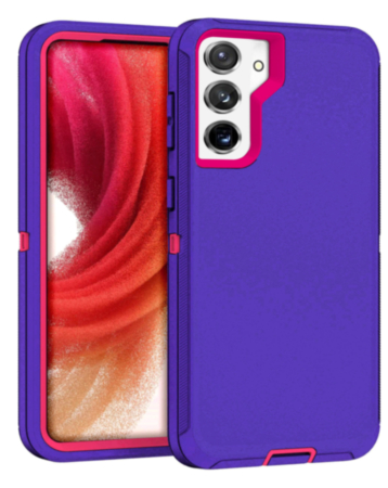 Heavy Duty Case for Galaxy S23 (DARK PURPLE & HOT PINK) (Only Ground Shipping)