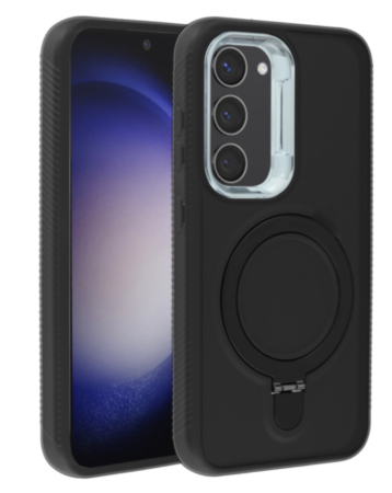 Support Heavy Duty Case with Wireless Charging Kickstand - BLACK for Galaxy S23 (Only Ground Shipping)